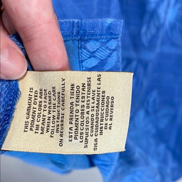 Vintage Jamaica Jaxx Blue 100% Silk Hawaiian Casual Button Down Shirt L - Picture 9 of 10